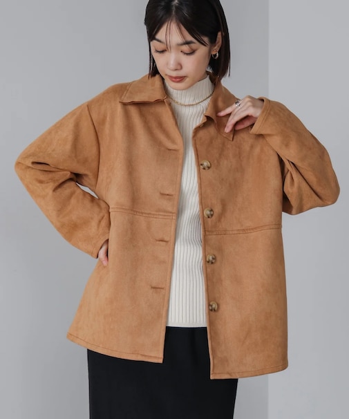 ステンカラースエードジャケット