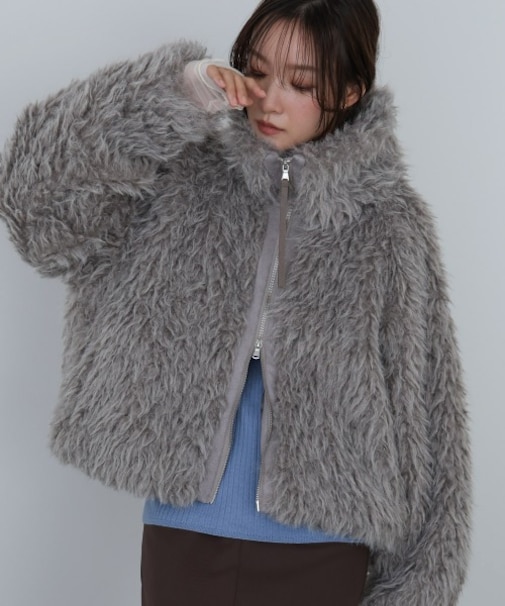 ミックスシープスタンドブルゾン