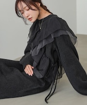 アシンメトリーフリルニットワンヒ゜ース