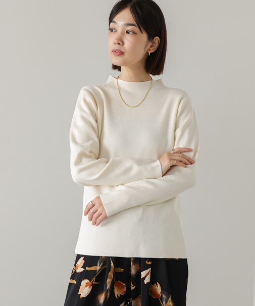 ハイネック総針ニットPO