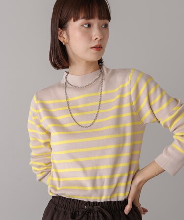 ハイネック総針ニットPO