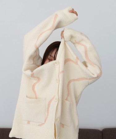 【Bab】ウェーブモチーフふわもちカーディガン