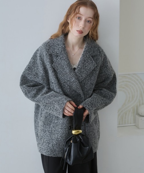 【Bab】スリーブデザインハーフ丈コート