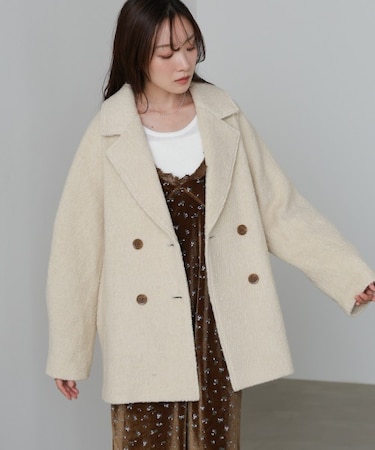 【Bab】スリーブデザインハーフ丈コート