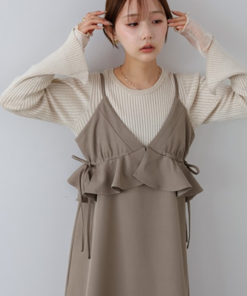 【Bab】ペプラムキャミワンピース
