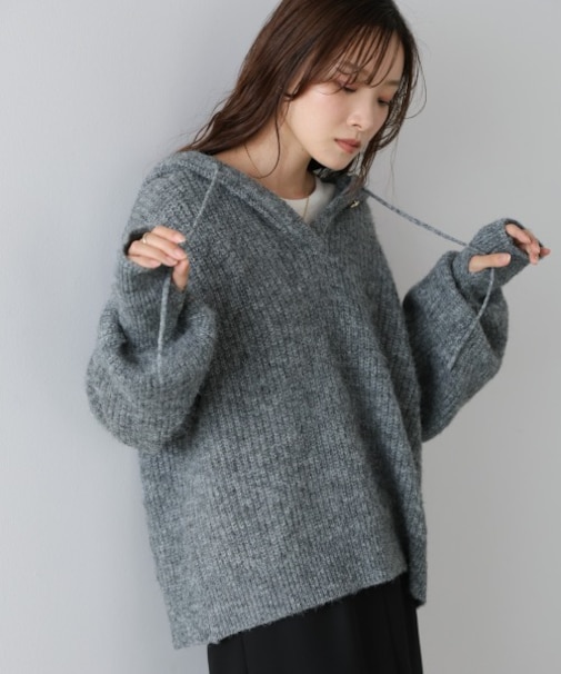 【Bab】フーディーニットトップス