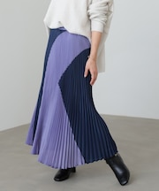 バイカラープリーツスカート