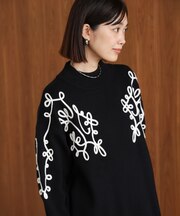 コード刺繍ハイネックチュニック