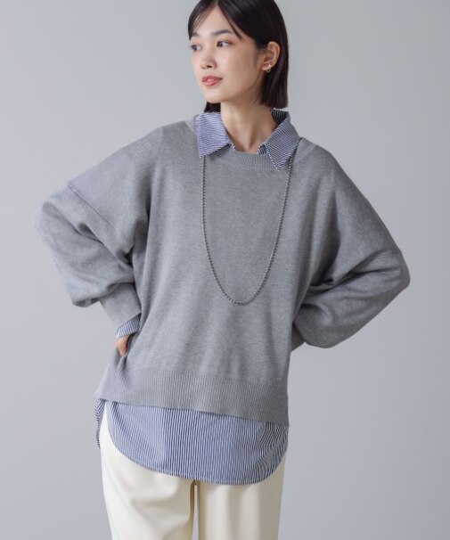 ゆるニットセットレイヤードプルオーバー