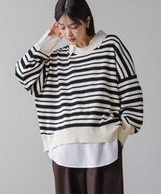 ゆるニットセットレイヤードプルオーバー