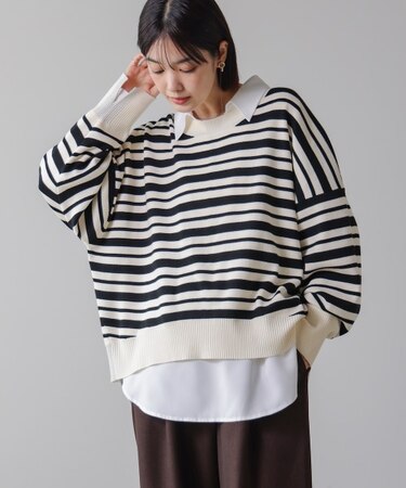 ゆるニットセットレイヤードプルオーバー