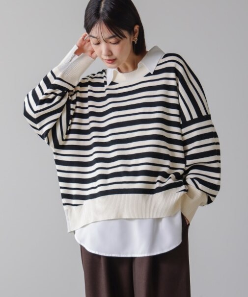 ゆるニットセットレイヤードプルオーバー