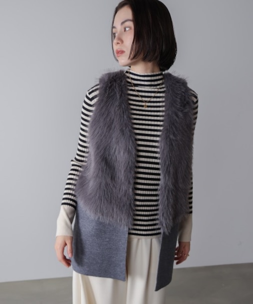 ファーコンビミドルベスト