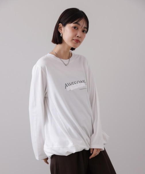 箔エンボスロンＴチュニック