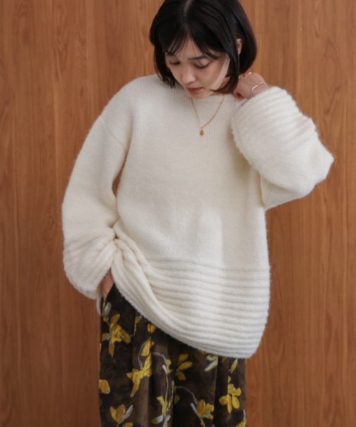 立体ボーダーニット