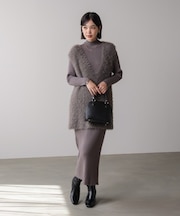 シャギーチュニックリブワンピースセット