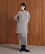 シャギーチュニックリブワンピースセット