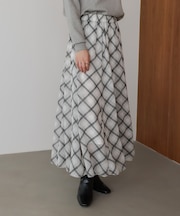 シアーチェックレイヤードスカート