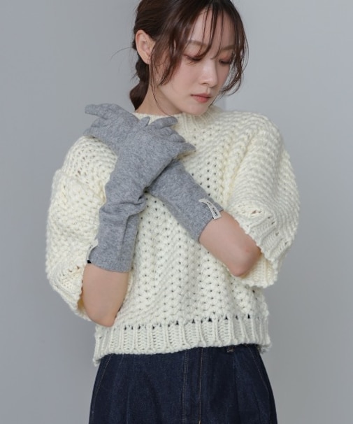 【Bαb】指穴ニットロングハンドウォーマー