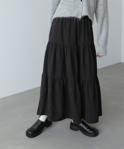 【Bab】ピーチスキンティアードスカート