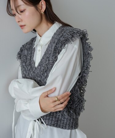 【Bab】フリンジバルキーニットベスト
