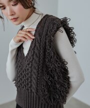 【Bab】フリンジバルキーニットベスト