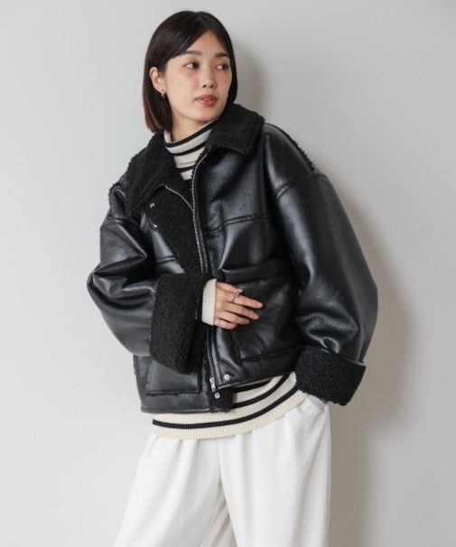 レザーボアブルゾン［11/7発送予定］