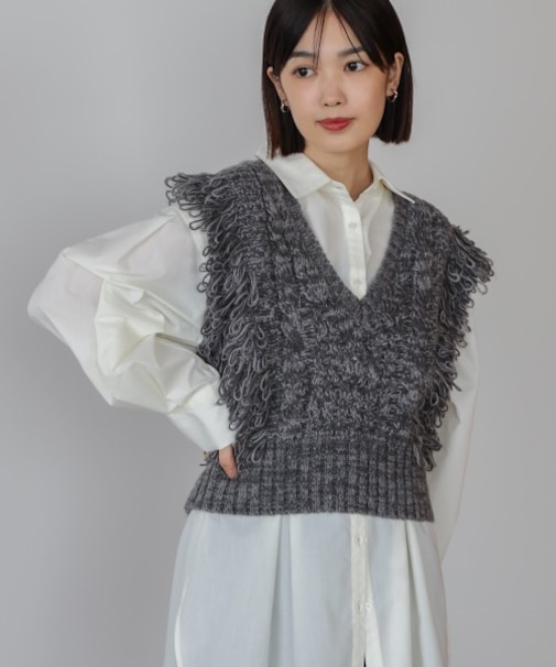 【WEB限定】フリンジニットベスト