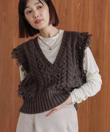 【WEB限定】フリンジニットベスト