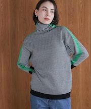 ヘリンボーン配色ニット