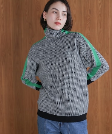 ヘリンボーン配色ニット