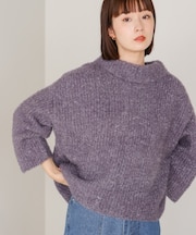 フィルムラメハイネックニットプルオーバー［11/19発送予定］