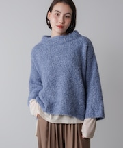 フィルムラメハイネックニットプルオーバー［11/19発送予定］
