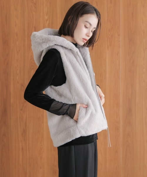 新品未使用タグ付き♡Maison de Dolceウォッシャブルファーベスト 24AW maison de Dolce. ウォッシャブルファーベスト 2025年最新