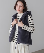 フェイクシープフード付ファーベスト