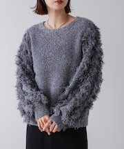 ラメフリンジニット