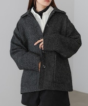 【Bab】ヘリンボーンツイードカバーオールジャケット