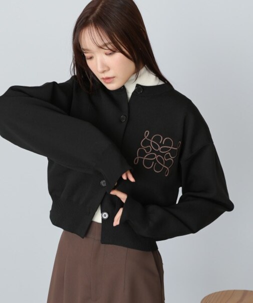 【Bab】コード刺繍ニットカーディガン