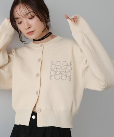【Bab】コード刺繍ニットカーディガン