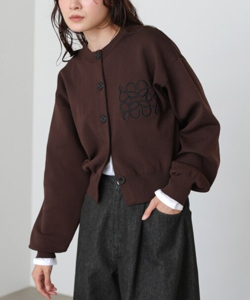 【Bab】コード刺繍ニットカーディガン