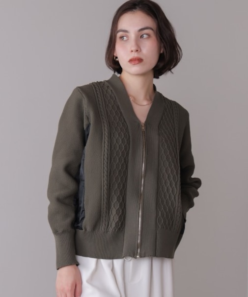 ケーブル布帛ドッキングＺＩＰブルゾン