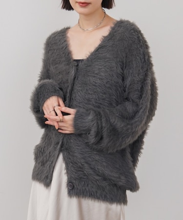 起毛加工シャギーカーディガン
