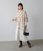 ジャガード柄マキシワンピース