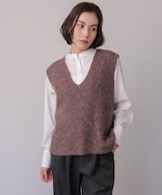 ケガキニットベストレイヤード