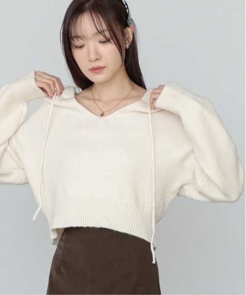 【Bab】フーディーニットトップス