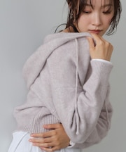 【Bab】フーディーニットトップス