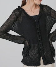 【Bab】タイトシルエットフリルカーデ