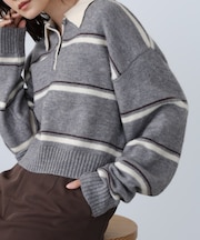 【Bab】マルチボーダーポロニット