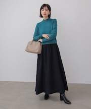 布帛ドッキングニットワンピース