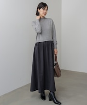 布帛ドッキングニットワンピース